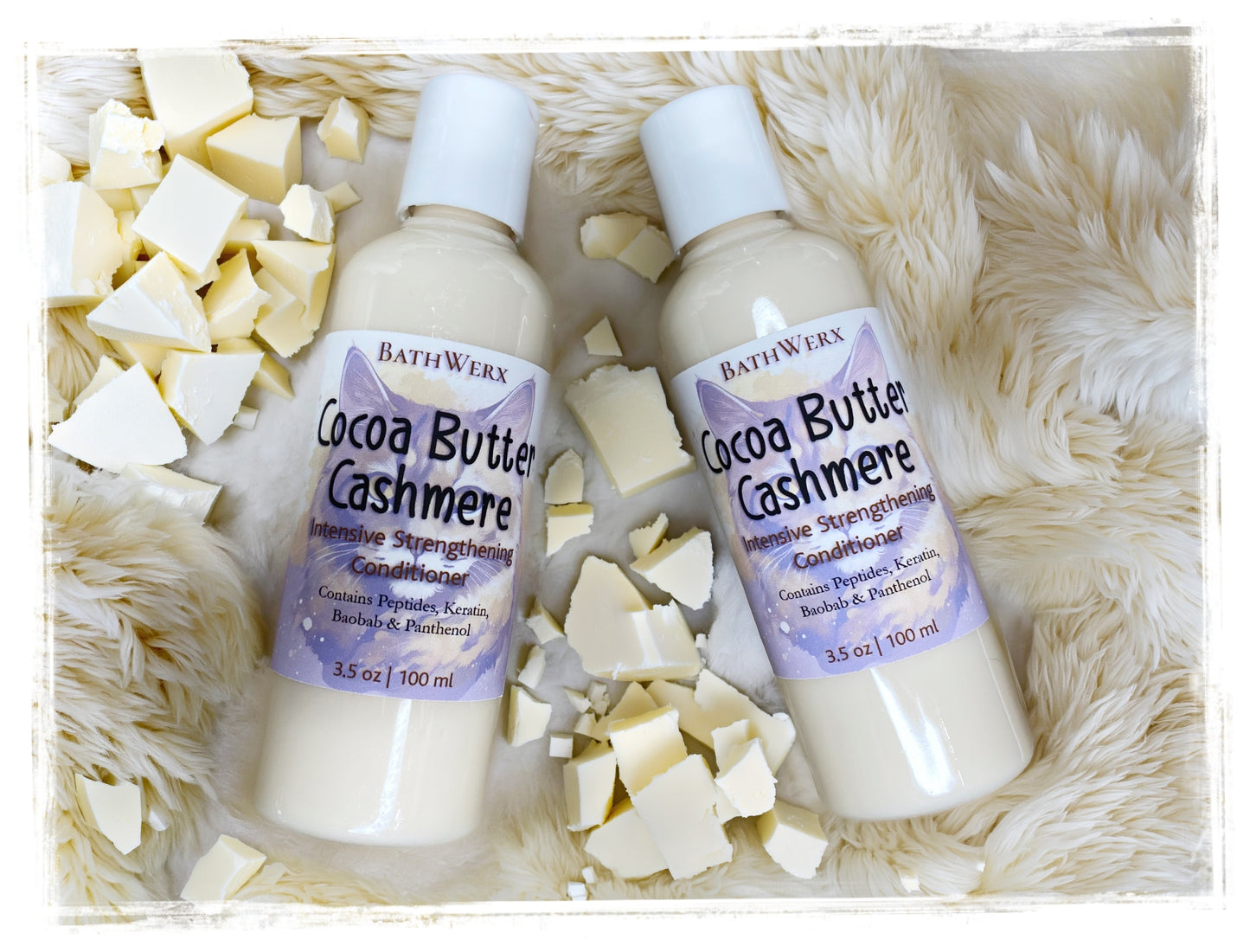Cocoa Butter Cashmere Strengthening Conditioner for hair repair and hydration by BathWerx