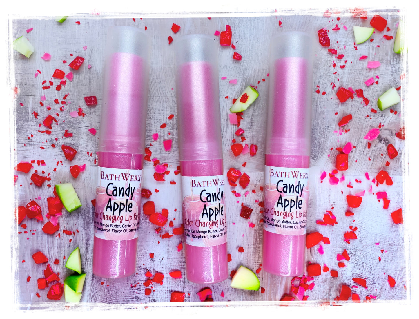 BathWerx Sweetened Lip Balm - Candy Apple - Moisturizing Lip Butter