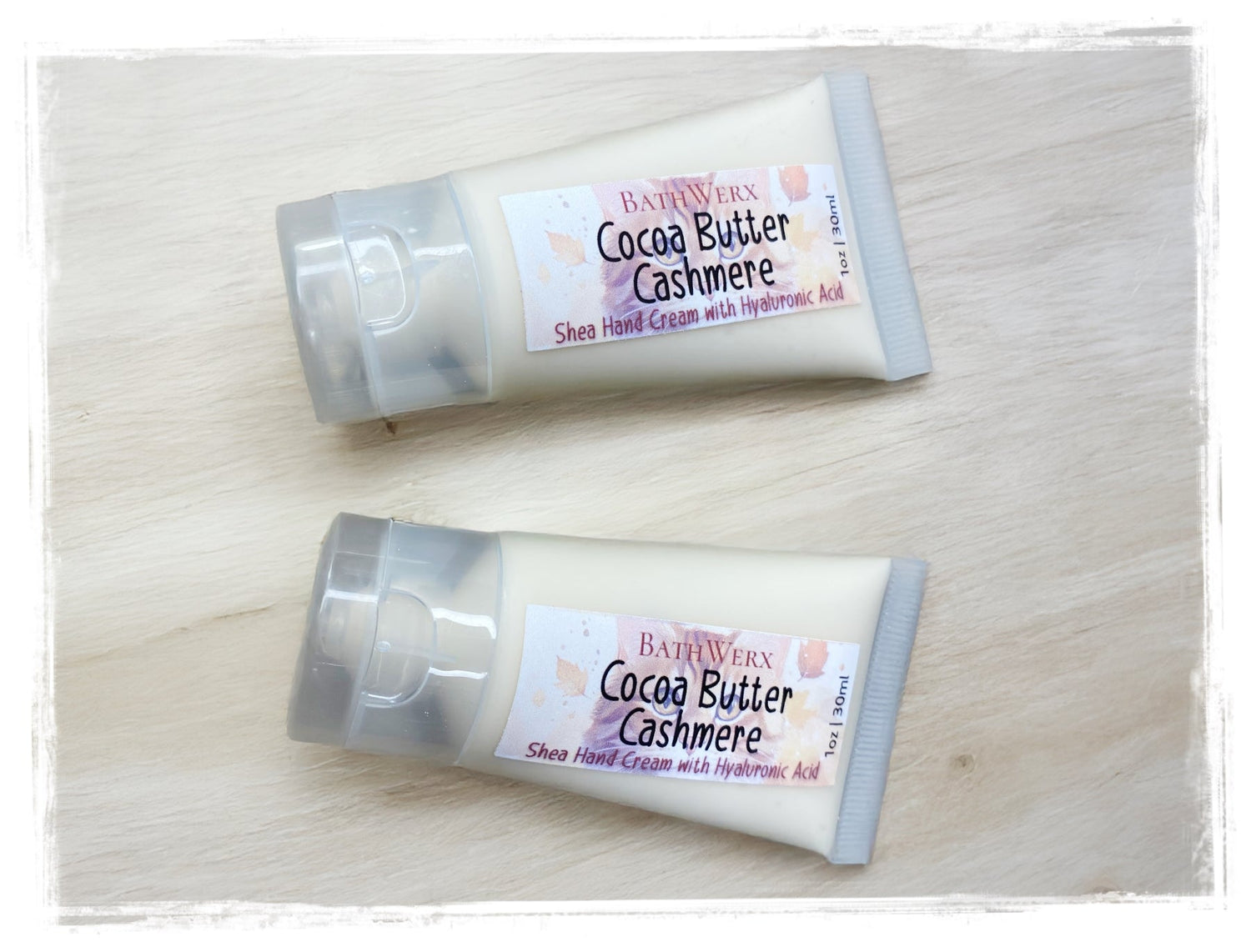 Intensive hand cream tube with hyaluronic acid and panthenol on white background