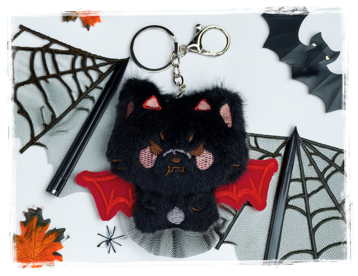 Halloween Plush Bat Keychains