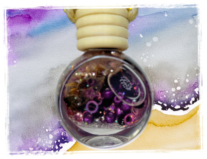 Aquatic scented round glass car charms - coastal fragrance hanging air fresheners for vehicles