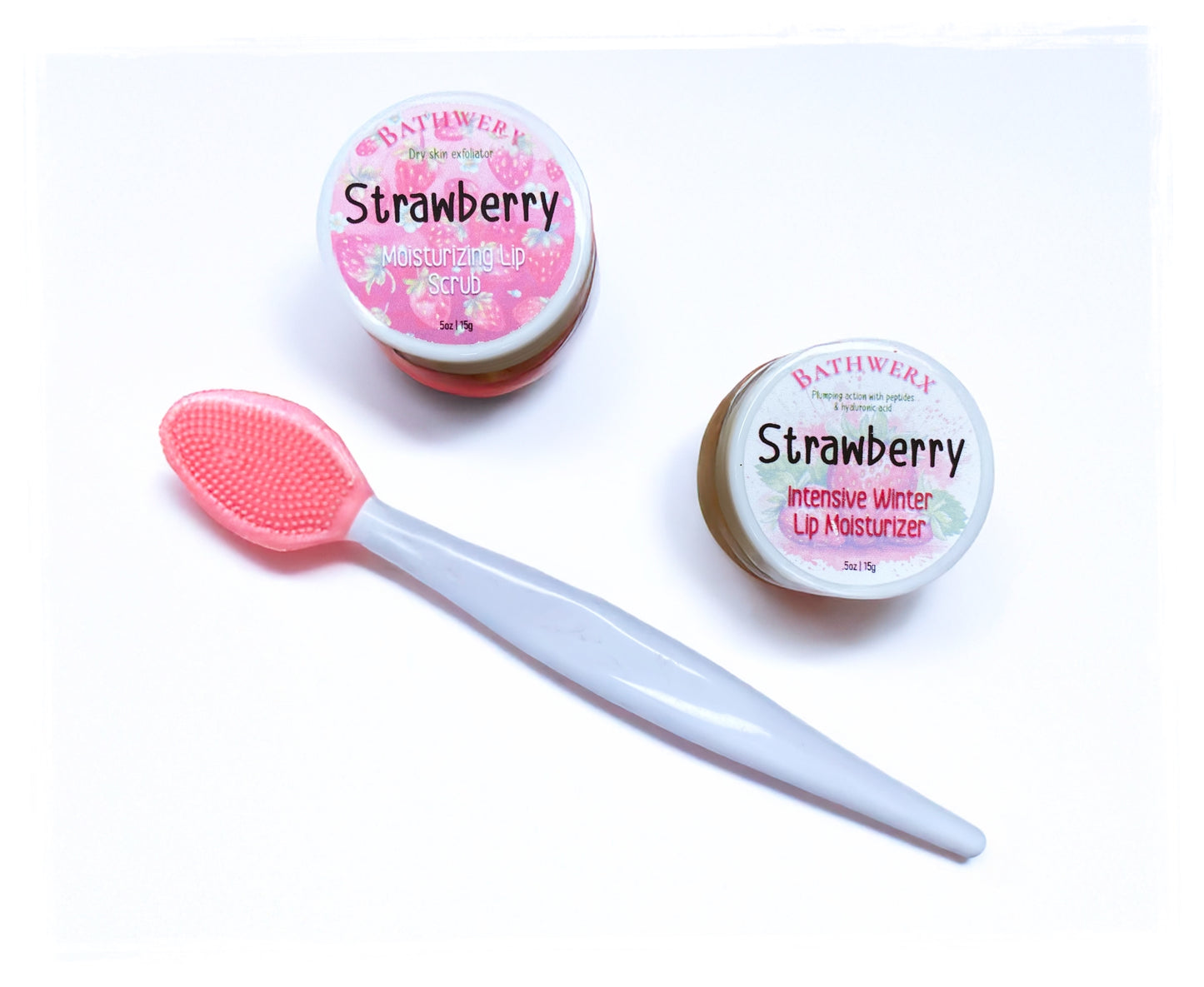 Strawberry Peptide Winter Lip Care Kit - 2-Step Lip Treatment System by BathWerx