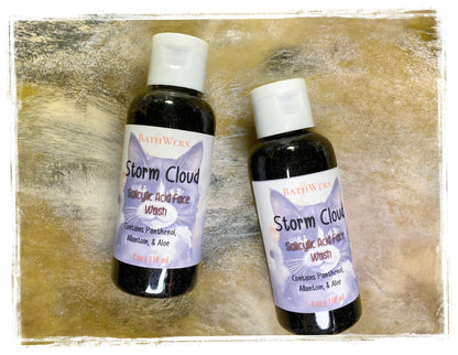 Storm Cloud charcoal and salicylic acid face wash - deep cleansing treatment for blackheads and blemishes