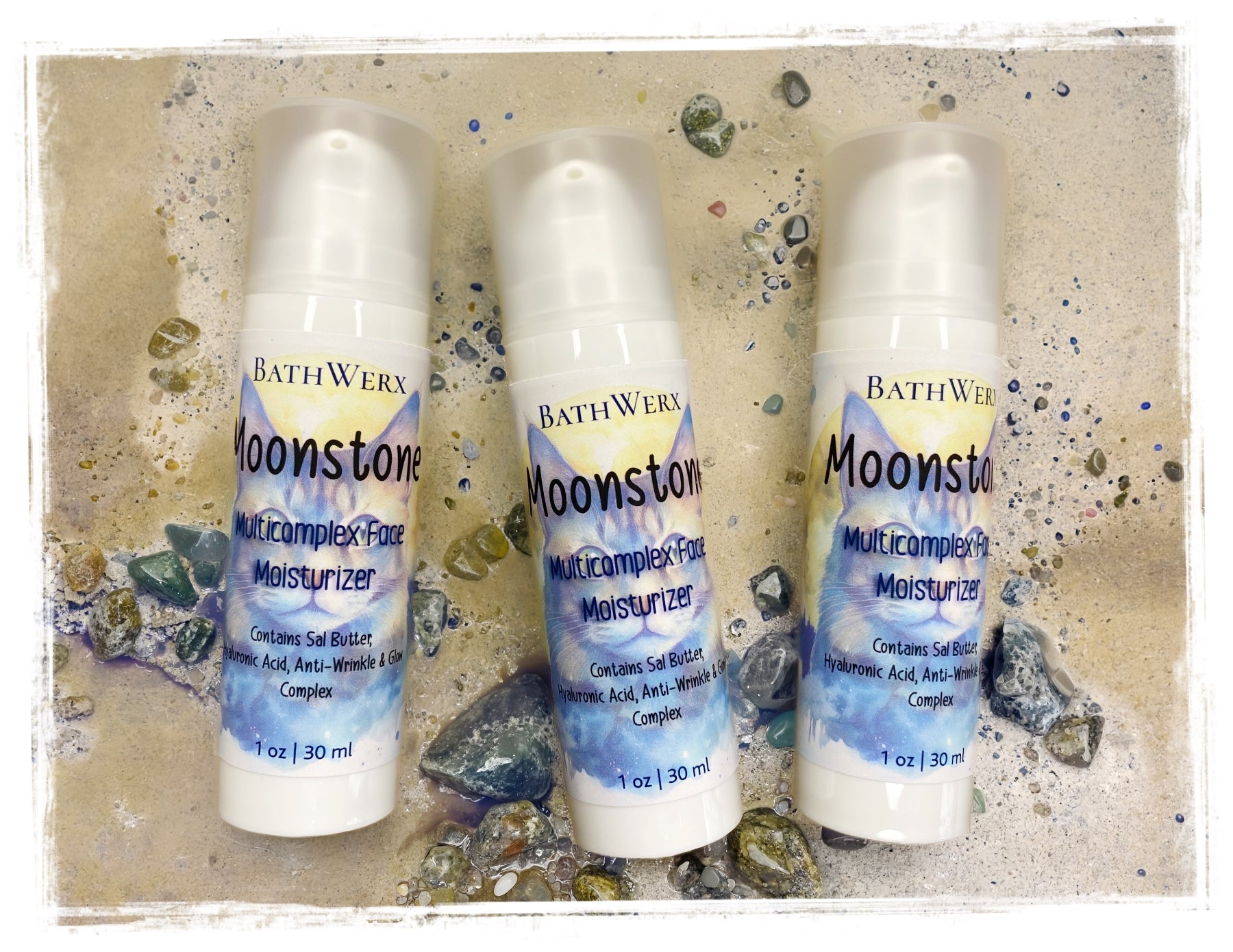 Moonstone face moisturizer bottles - multi-complex hydrating cream with hyaluronic acid and niacinamide