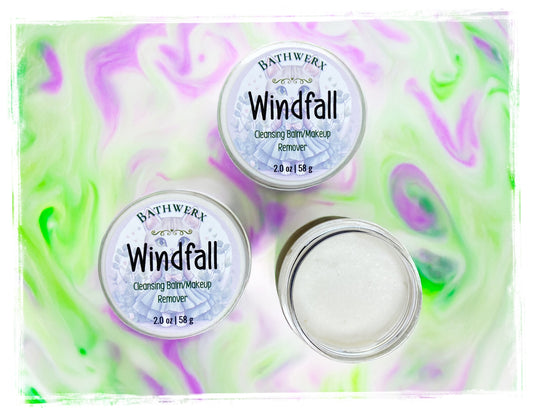 Windfall Clay Cleansing Balm texture swatch showing smooth kaolin clay formula