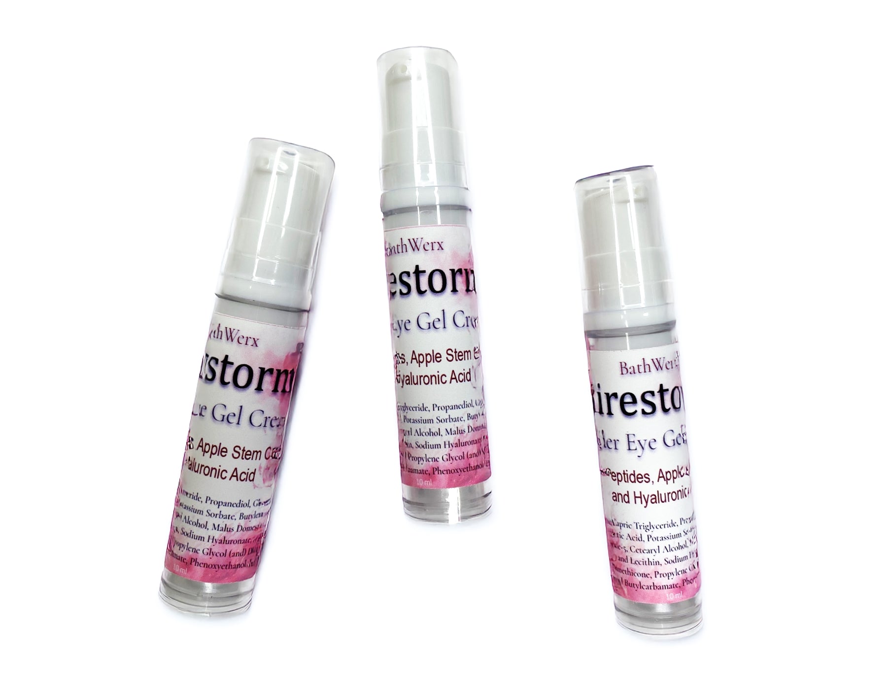 Firestorm Multi-Peptide Eye Cream jar with Argireline and Eyeseryl for dark circles and puffiness