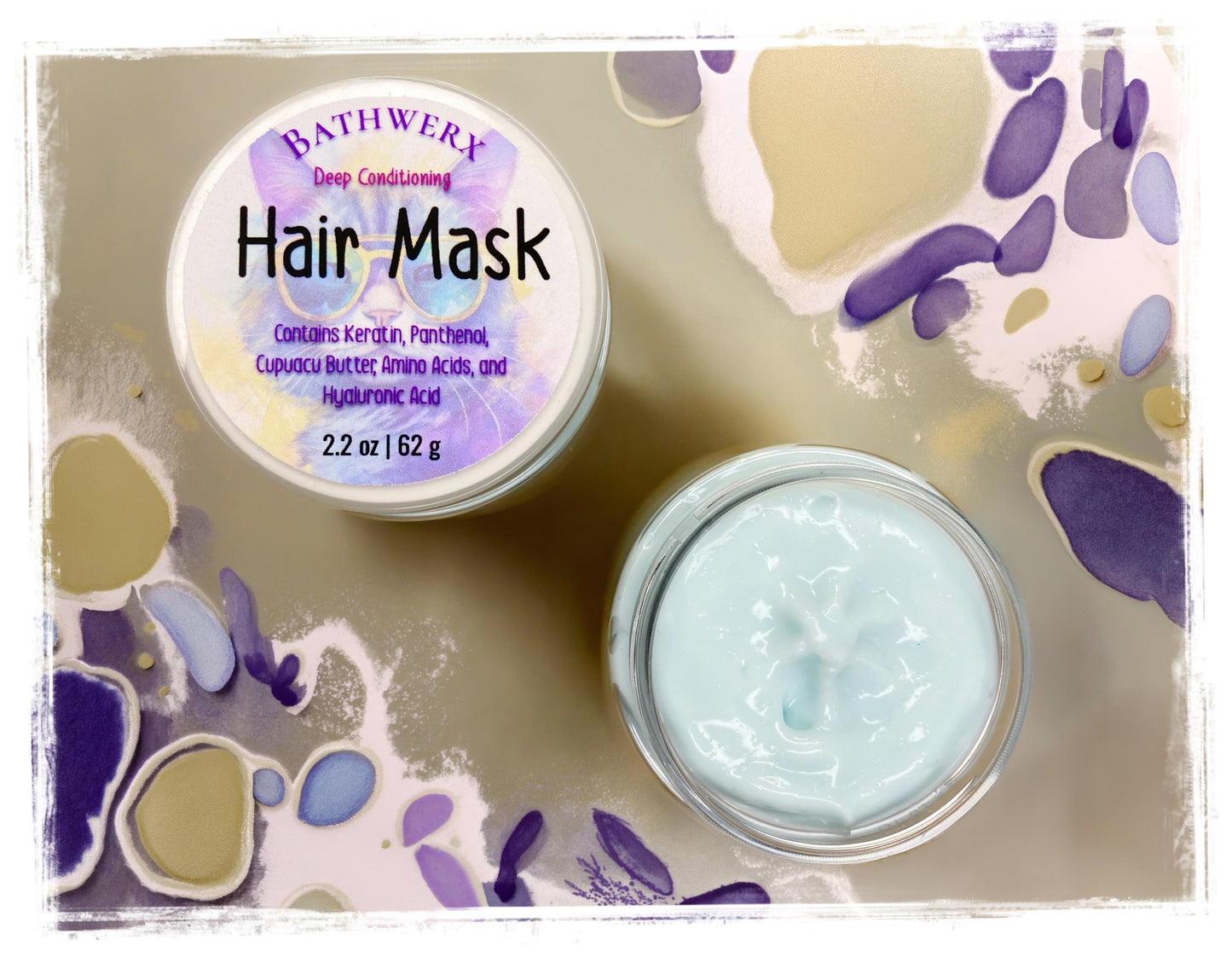 Deep Conditioning Hair Mask with Argan Oil and Cupuaçu Butter - Premium handcrafted hair treatment in jar
