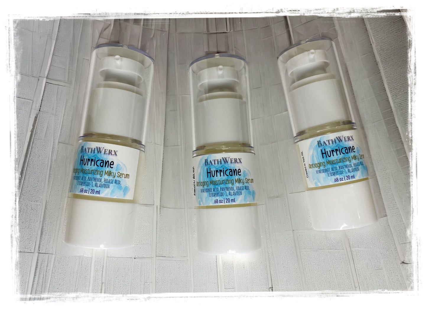 Hurricane Milky Serum with Tetrapeptide-30 and Ferulic Acid - milky texture brightening serum by BathWerx