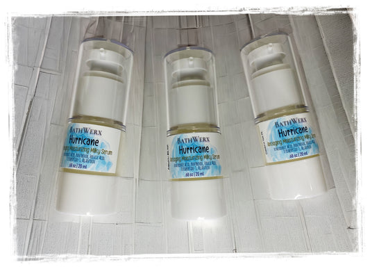 Hurricane Milky Serum with Tetrapeptide-30 and Ferulic Acid - milky texture brightening serum by BathWerx