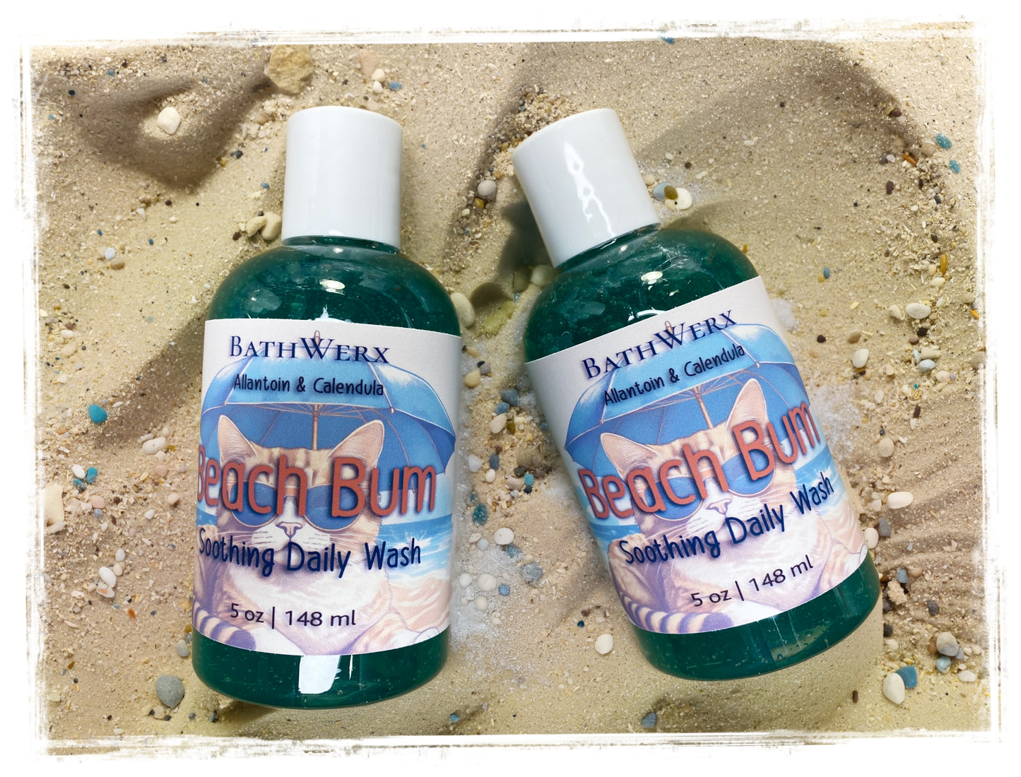 BathWerx Soothing Body Wash with Calendula and Glycerin in clear bottle with blue gel formula