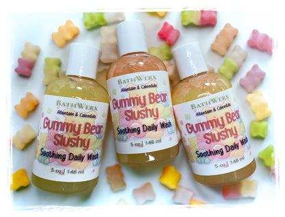 BathWerx Gummy Bear Slushy scented body wash with calendula and glycerin in clear bottle