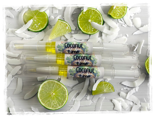 Bathwerx cuticle nail pens in the scent coconut lime