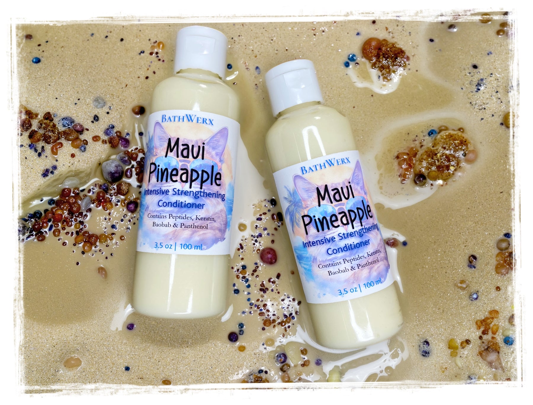 BathWerx Maui Pineapple Strengthening Conditioner 4 oz – tropical repair and hydrating hair conditioner for damaged, fine, and color-treated hair