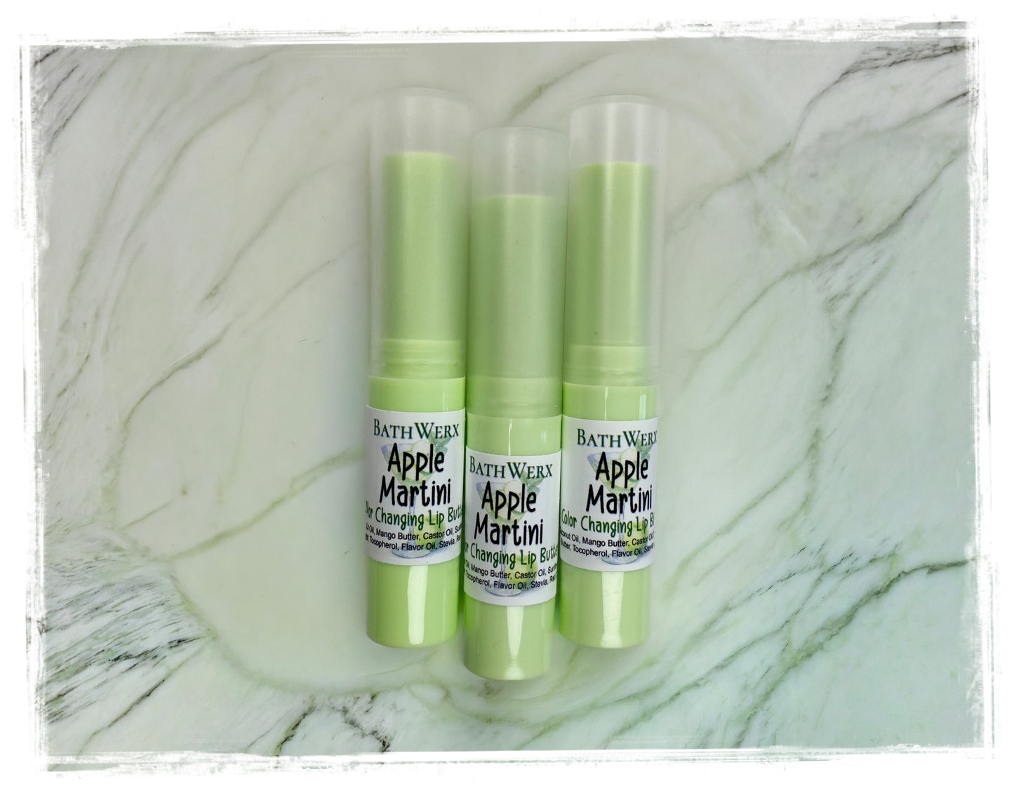 Sweetened Color-Changing Lip Balm - Apple Martini Lip Butter by BathWerx
