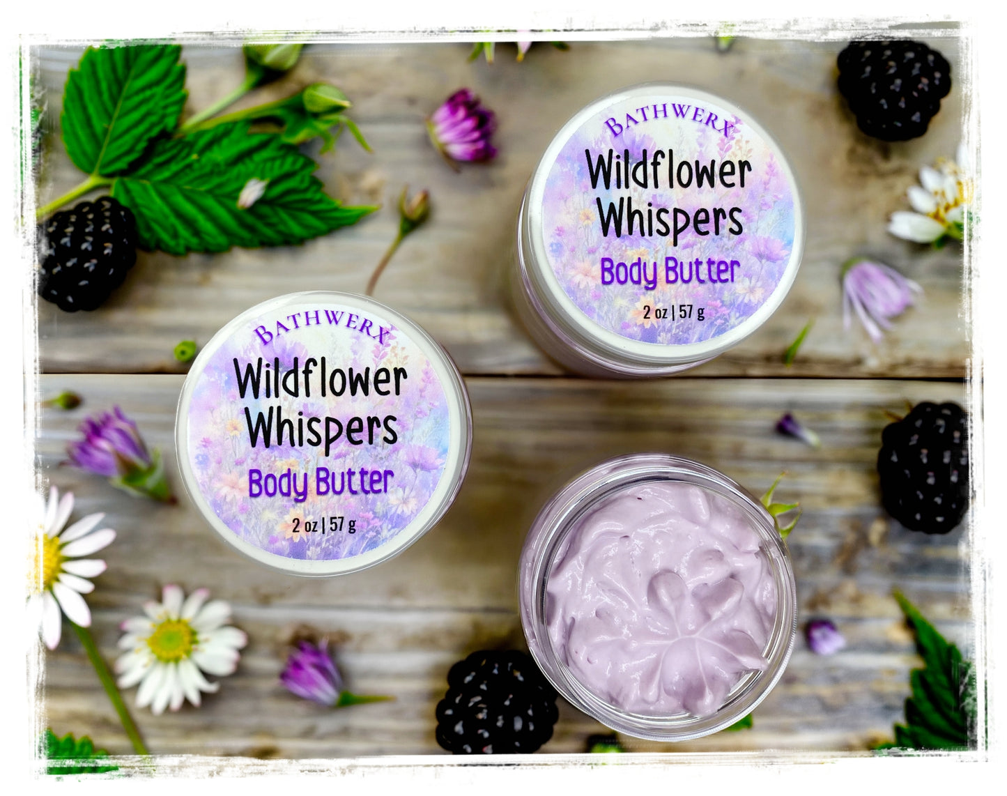 BathWerx Wildflower Whispers Body Butter in sugared clementine and wildflower scent, Mother's Day collection