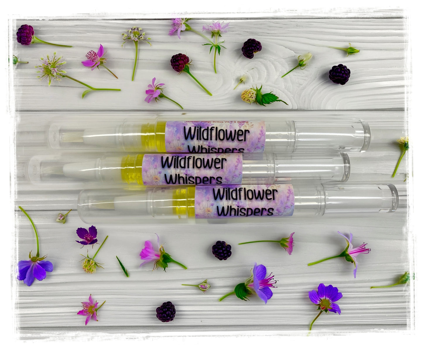 BathWerx Wildflower Whispers Nail Pen with nourishing cuticle care in wildflower and sweet pea scent