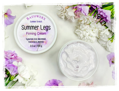 BathWerx Summer Legs Firming Cream – 3.5 oz with Hyaluronic Acid, Niacinamide, Panthenol & Allantoin