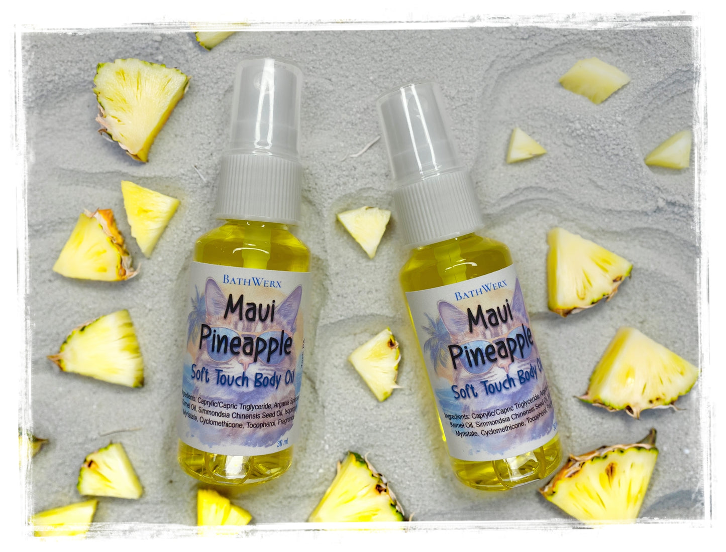 Maui Pineapple Soft Touch Body Oil – Lightweight Dry Oil Skin Moisturizer by BathWerx
