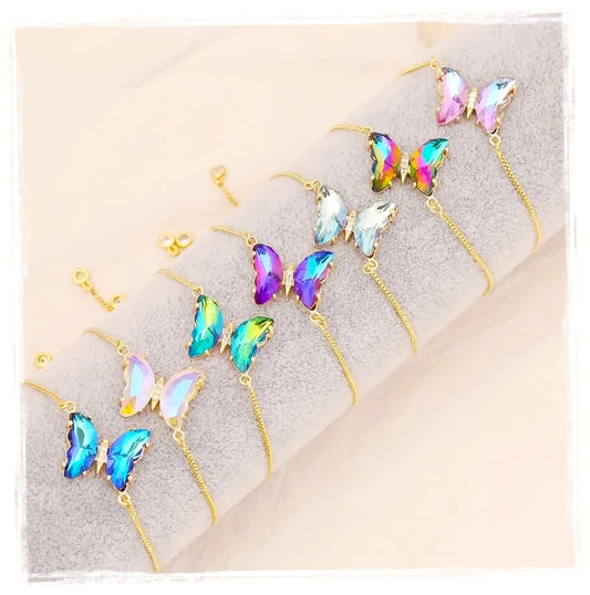 Multi-Color Zirconia Butterfly Bracelet