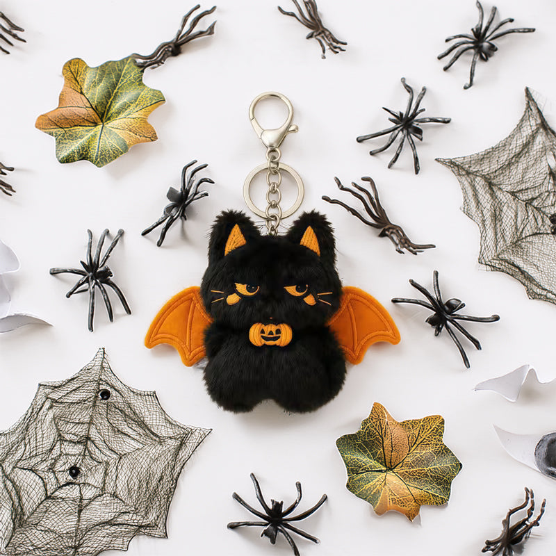 Halloween Plush Bat Keychains