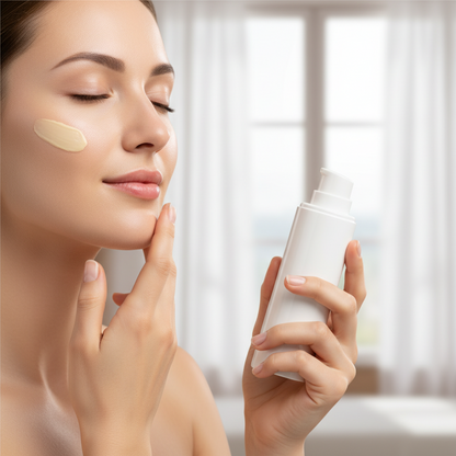 Moonstone face moisturizer application - hydrating multi-complex cream with hyaluronic acid for glowing skin